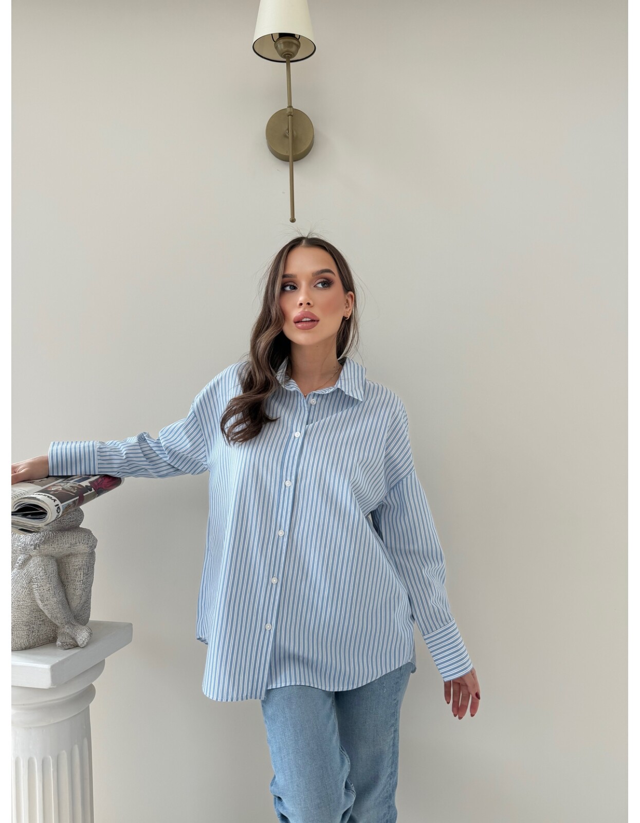 761 - Çizgili Poplin Gömlek