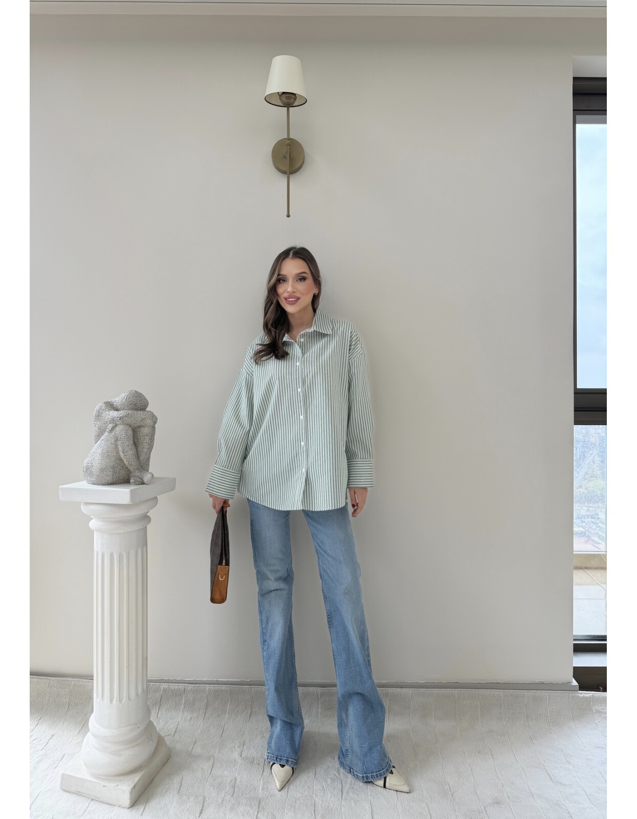 761 - Çizgili Poplin Gömlek