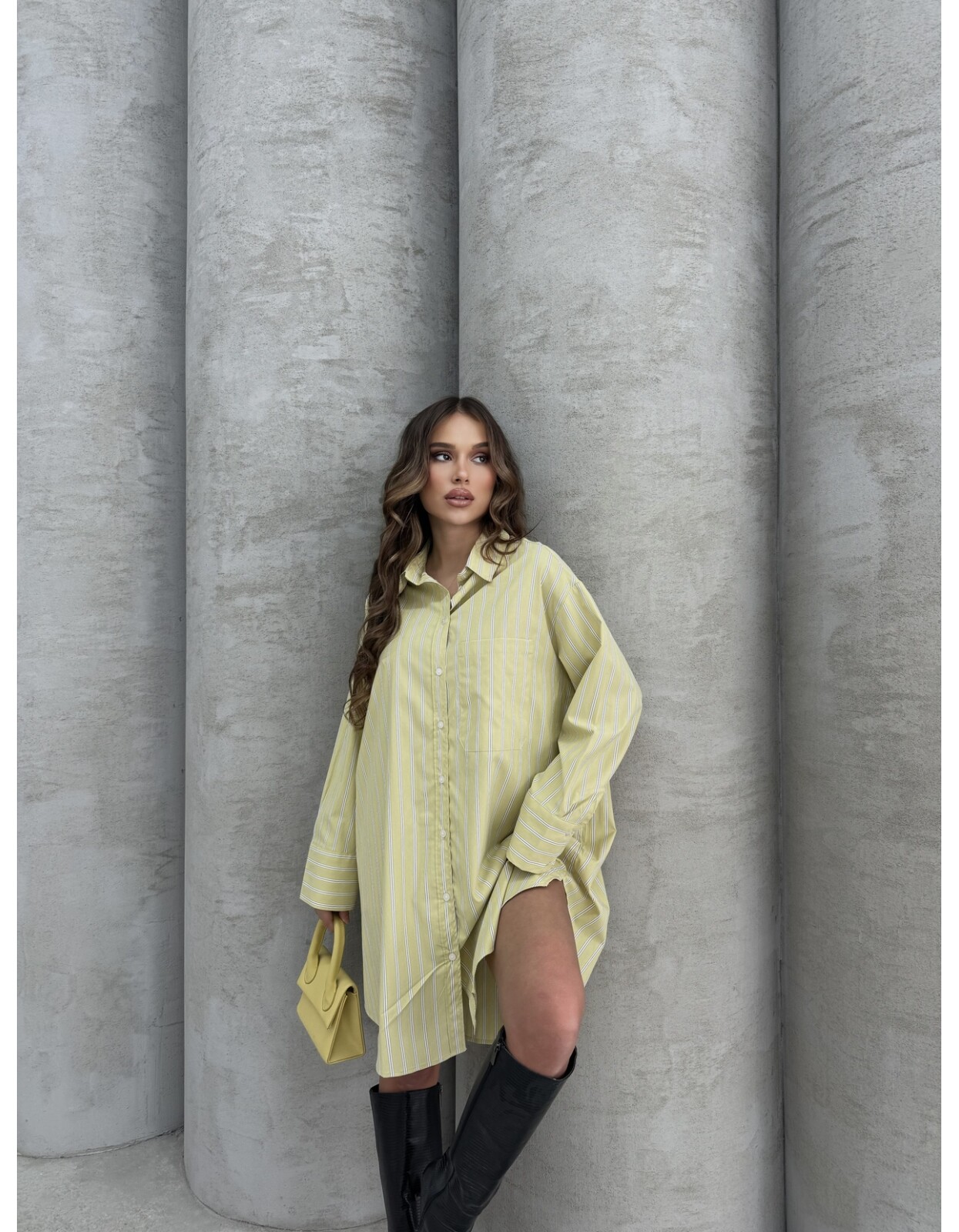 791 - Çizgili Poplin Tunik
