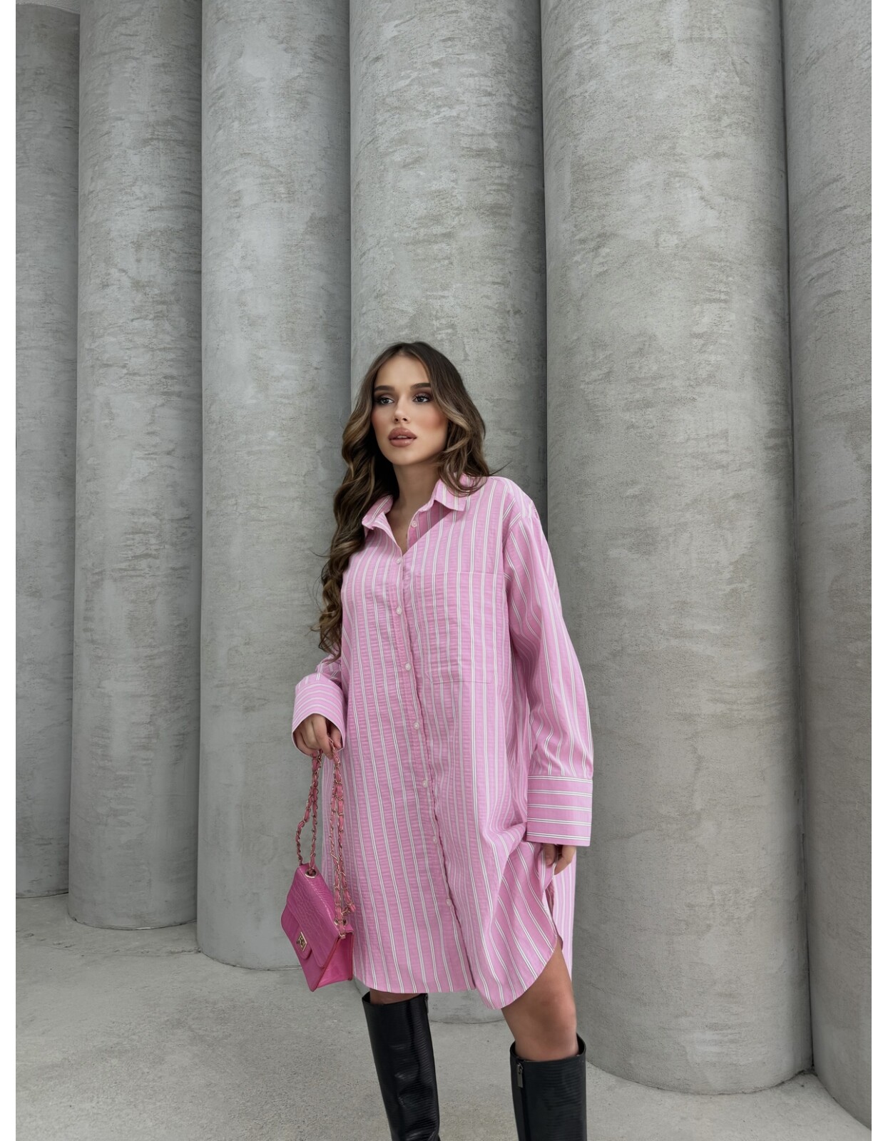791 - Çizgili Poplin Tunik