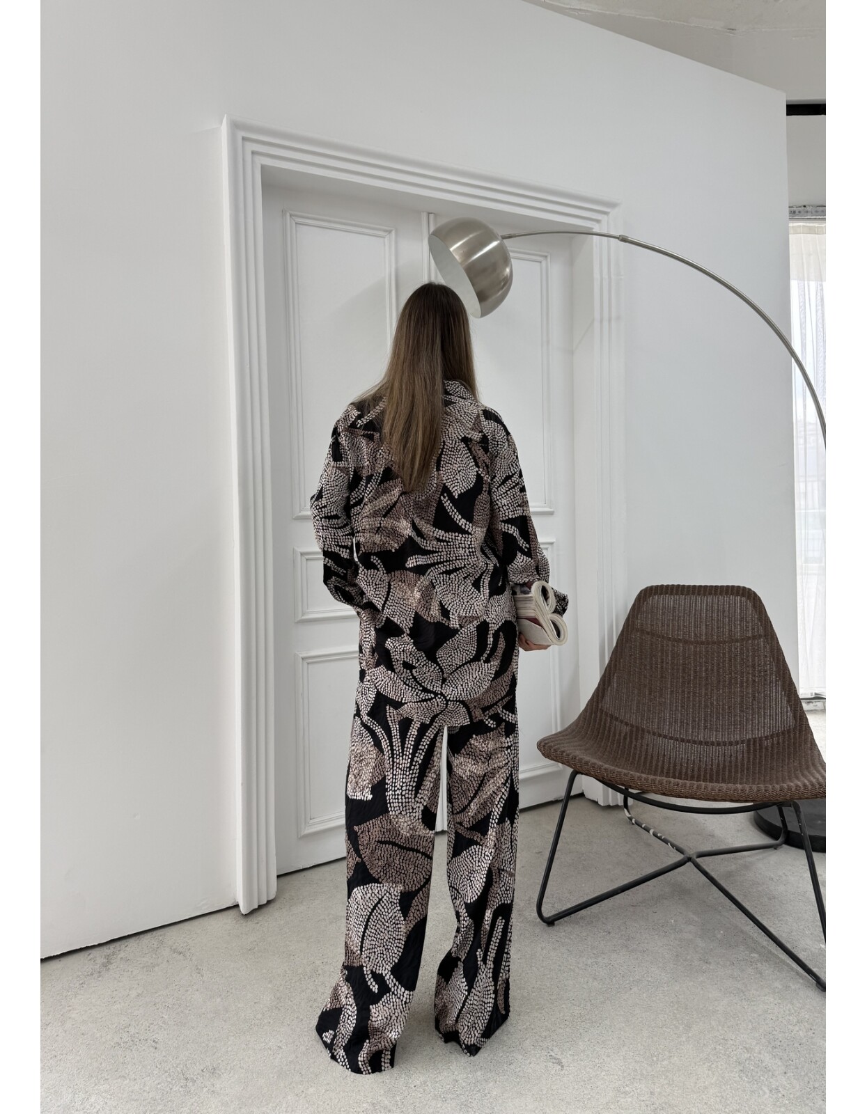 836 - Desenli Saten Takım