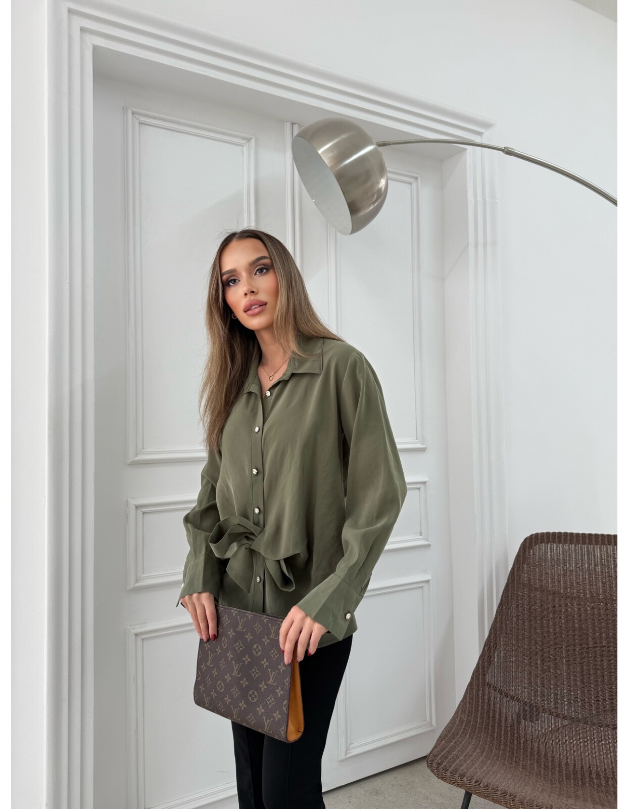 887 - Bağlamalı Tensel Gömlek