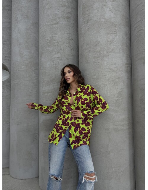 620 - Desenli Viskon Gömlek