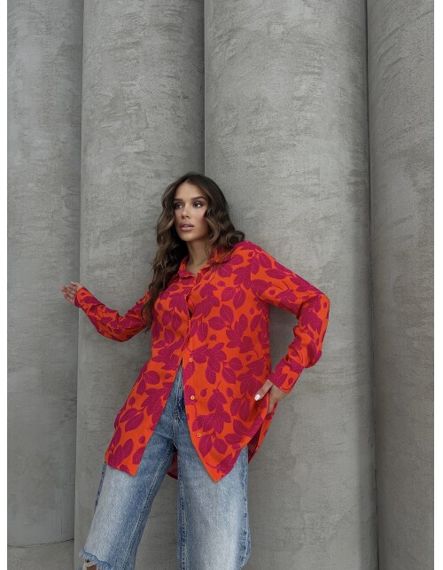 620 - Desenli Viskon Gömlek