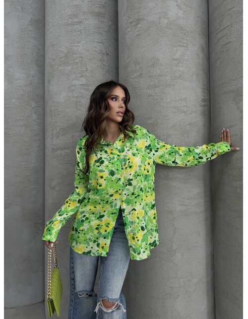 620 - Desenli Viskon Gömlek