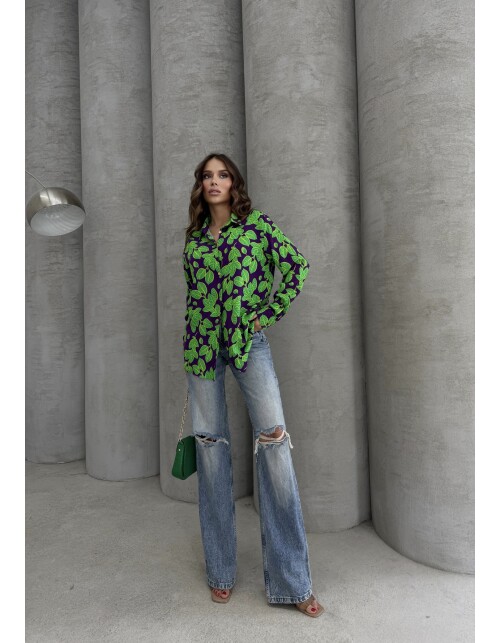 620 - Desenli Viskon Gömlek