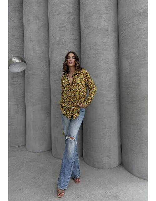 620 - Desenli Viskon Gömlek