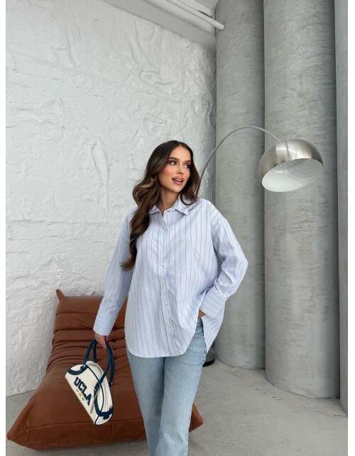 761 - Çizgili Poplin Gömlek