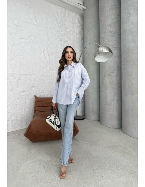 761 - Çizgili Poplin Gömlek