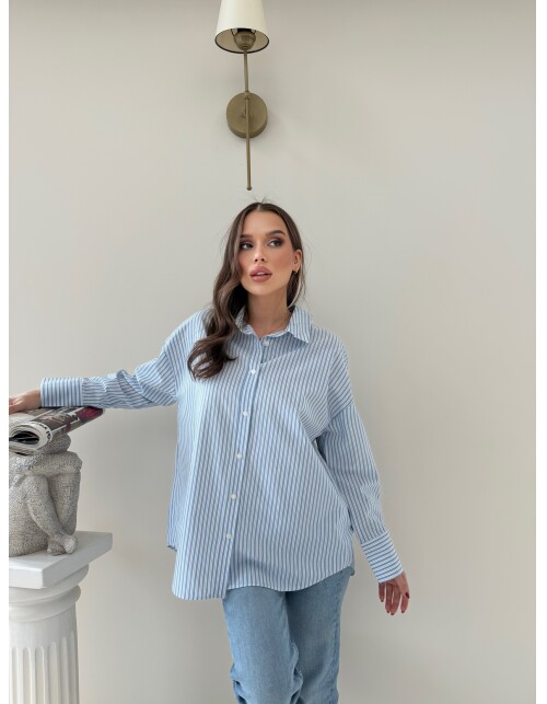 761 - Çizgili Poplin Gömlek