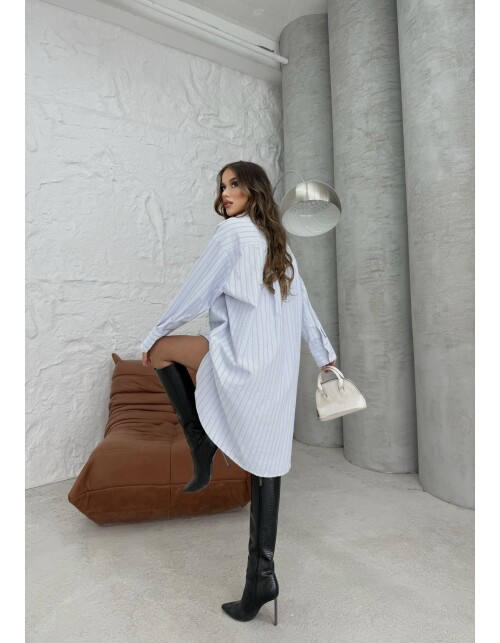 791 - Çizgili Poplin Tunik