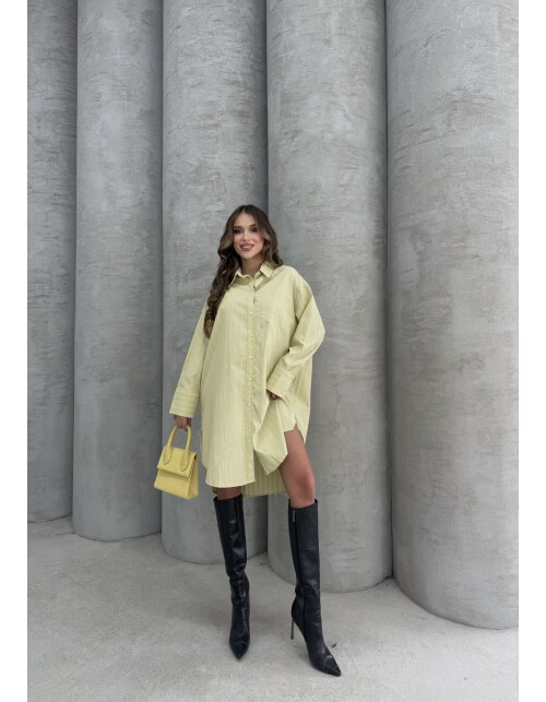 791 - Çizgili Poplin Tunik