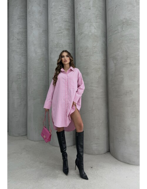 791 - Çizgili Poplin Tunik