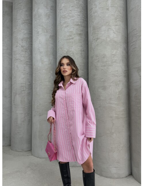 791 - Çizgili Poplin Tunik