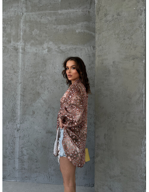 792 - Desenli Saten Gömlek