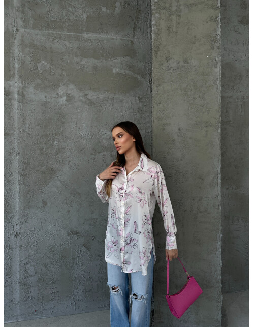 792 - Desenli Saten Gömlek