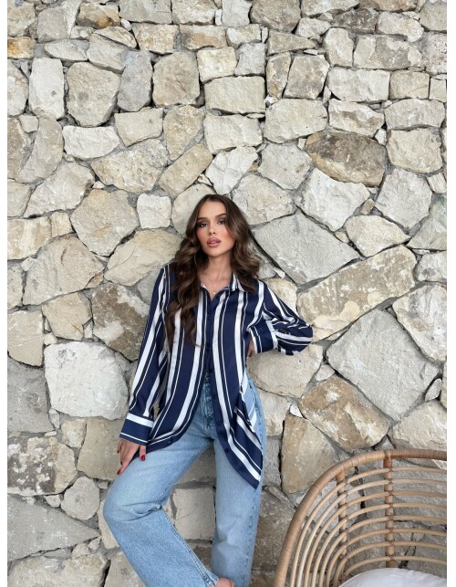 792 - Desenli Saten Gömlek