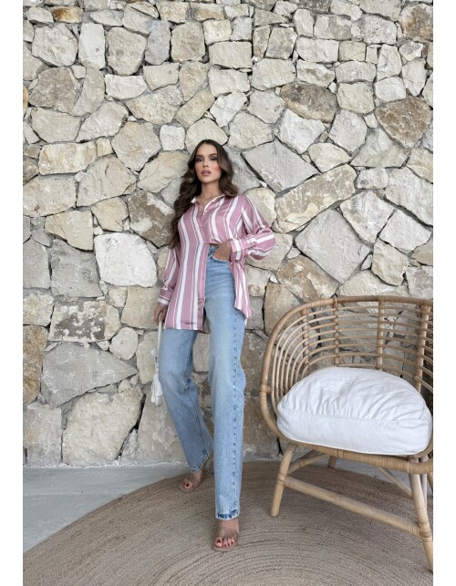 792 - Desenli Saten Gömlek