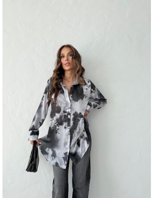 792 - Desenli Saten Gömlek