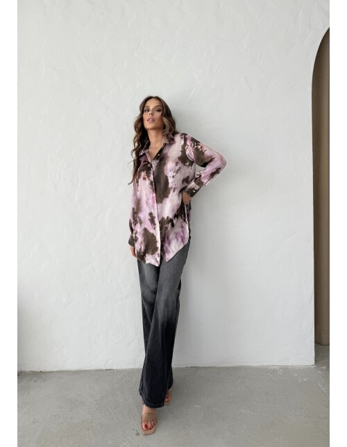 792 - Desenli Saten Gömlek