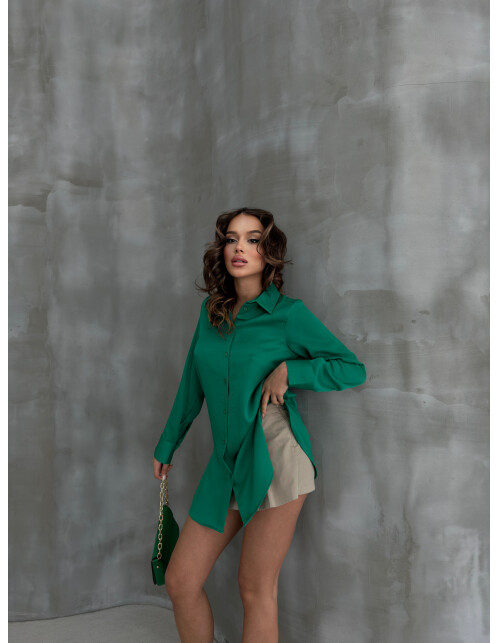 792 - Düz Saten Gömlek