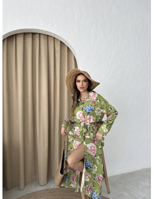 809 - Desenli Viskon Elbise