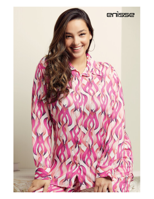 836 - Battal Desenli Viskon Takım