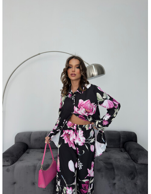 836 - Desenli Saten Takım