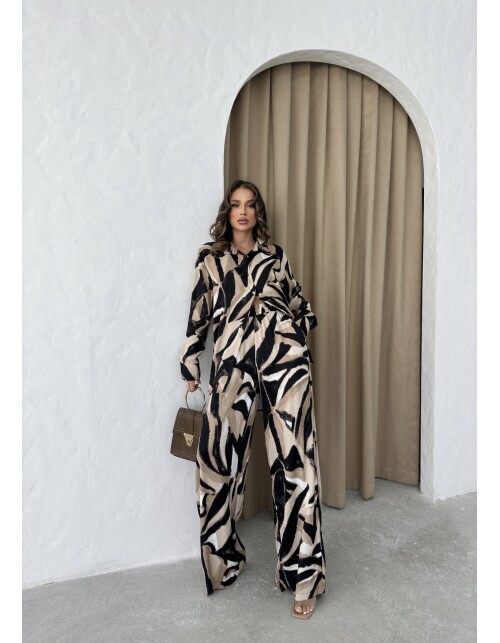 836 - Desenli Saten Takım