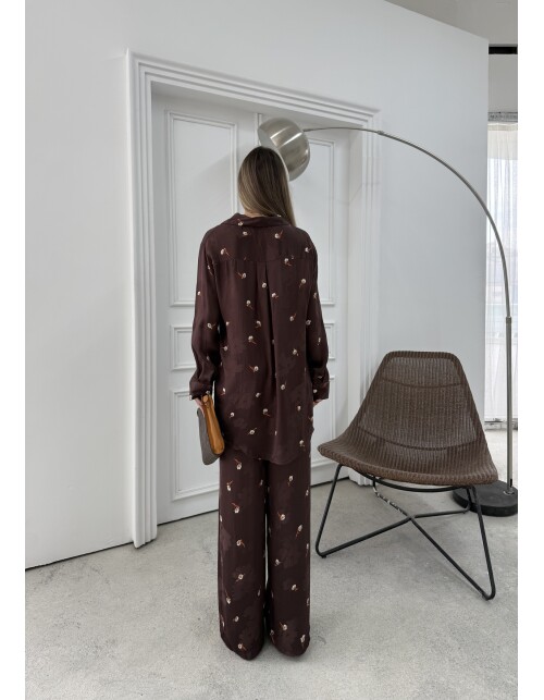 836 - Desenli Saten Takım