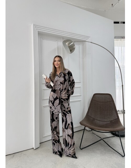 836 - Desenli Saten Takım