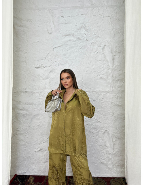 836 - Jakarlı Saten Takım