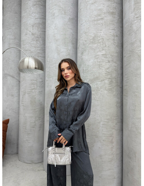 836 - Jakarlı Saten Takım