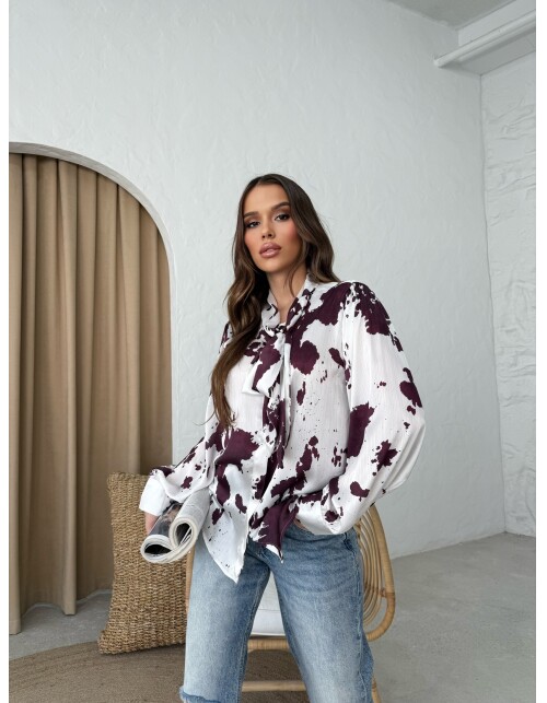 853 - Kravatlı Saten Gömlek