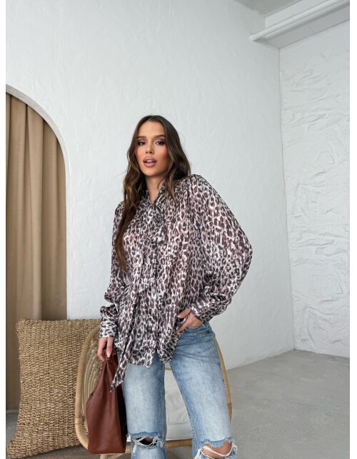 853 - Kravatlı Saten Gömlek