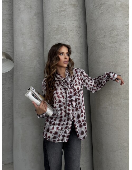 853 - Kravatlı Saten Gömlek