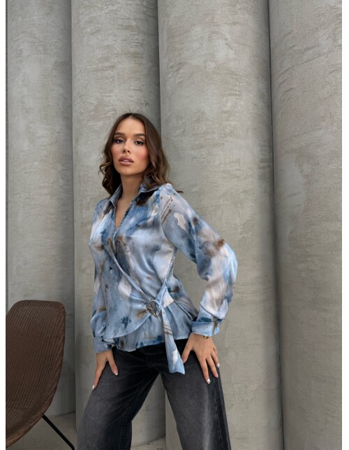 866 - Tokalı Saten Gömlek