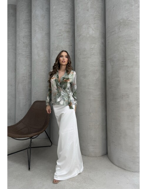 866 - Tokalı Saten Gömlek