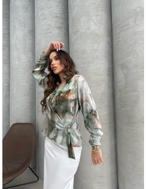 866 - Tokalı Saten Gömlek