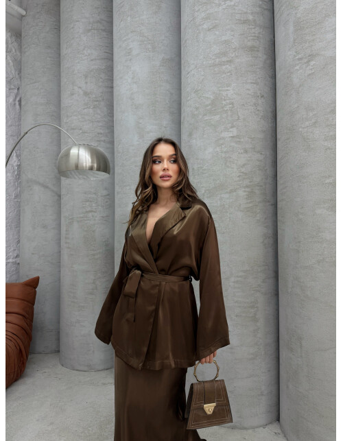 867 - Etekli Düz Saten Takım