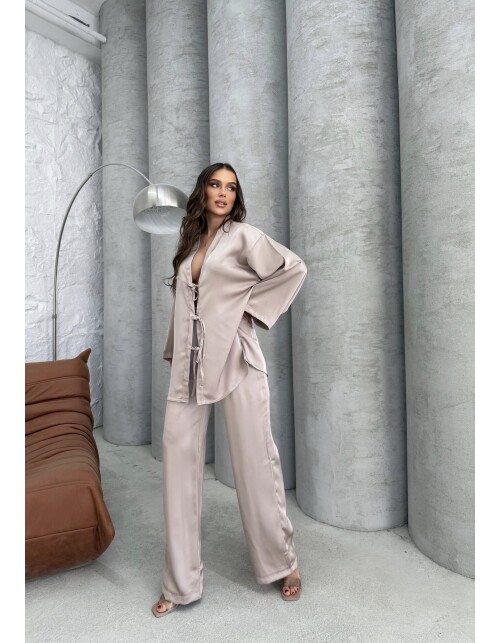 870 - Bağlamalı Saten Takım