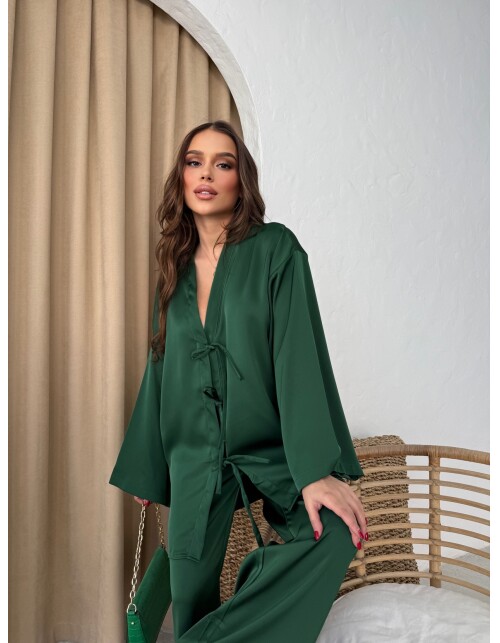 870 - Bağlamalı Saten Takım