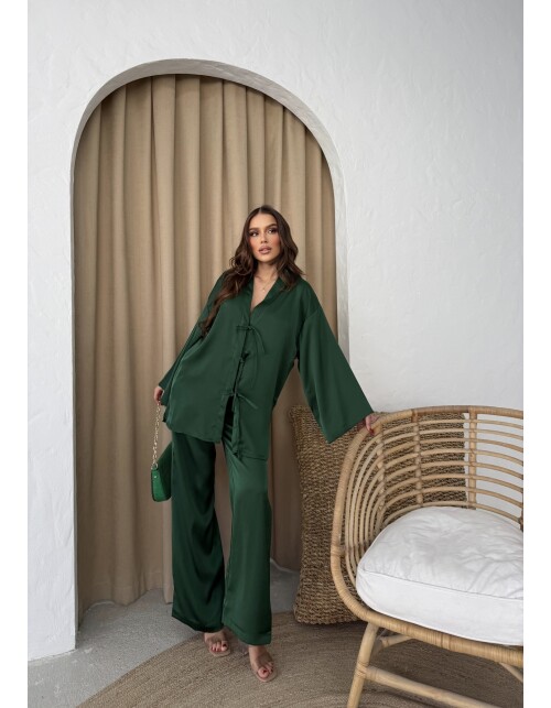 870 - Bağlamalı Saten Takım