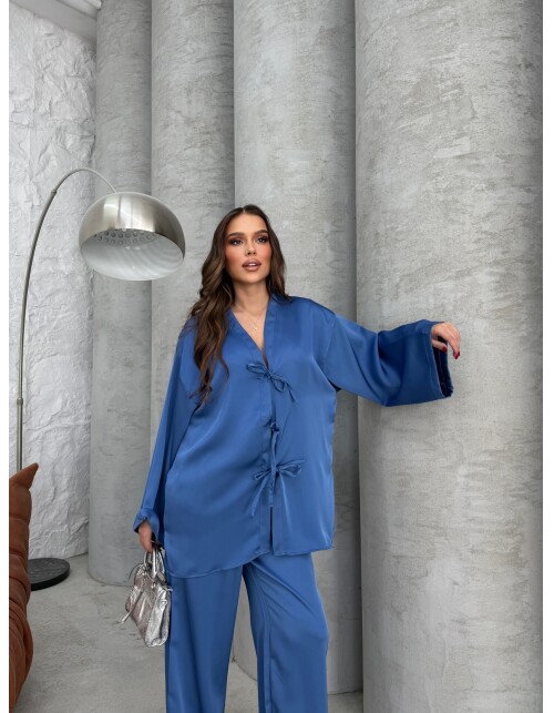 870 - Bağlamalı Saten Takım