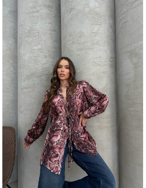 877 - Üç Bağcıklı Saten Gömlek