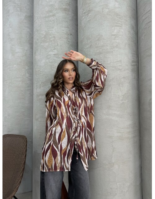 877 - Üç Bağcıklı Saten Gömlek