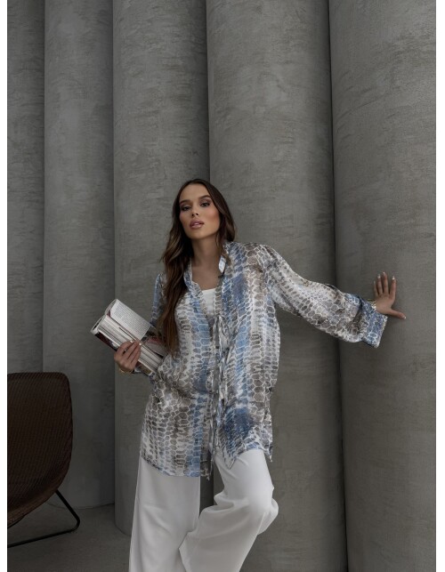 877 - Üç Bağcıklı Saten Gömlek