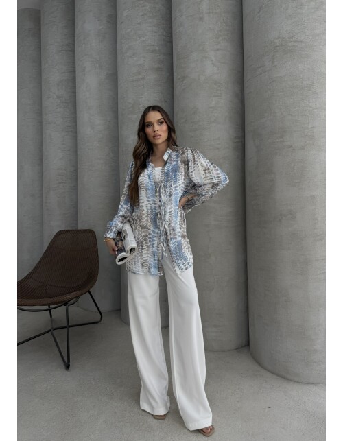 877 - Üç Bağcıklı Saten Gömlek