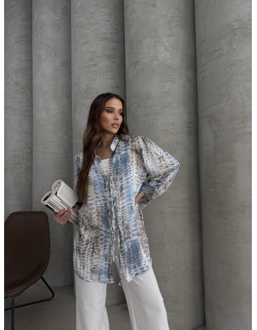 877 - Üç Bağcıklı Saten Gömlek