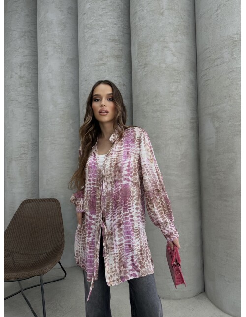 877 - Üç Bağcıklı Saten Gömlek